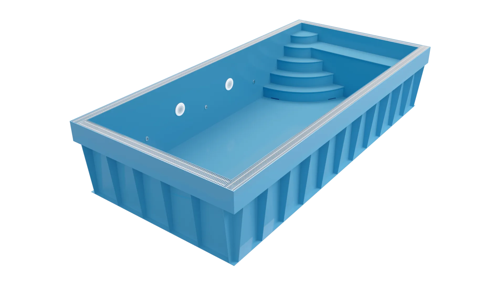 Basen przelewowy - model niebieski